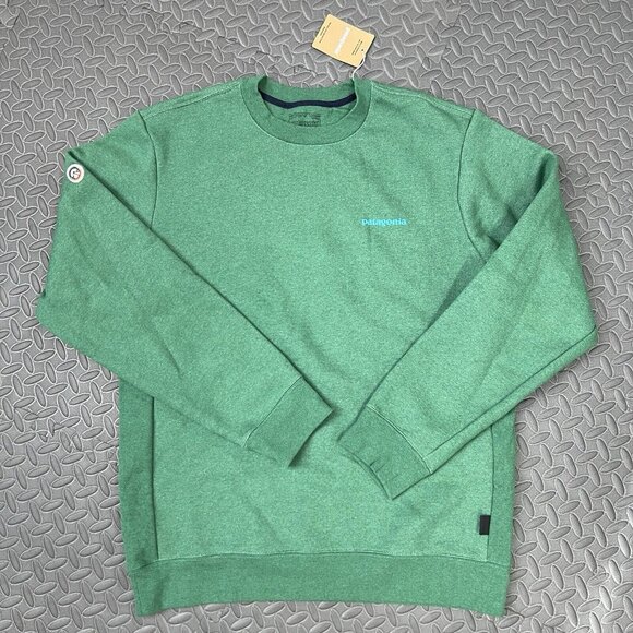 Patagonia Crew Sweater Sz Medium Mens Sz L Womens Fitz Roy Icon Uprisal Green